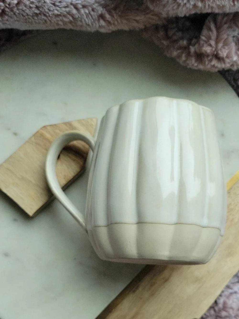 Sur La Table Cream Pumpkin Fall Ceramic Mug